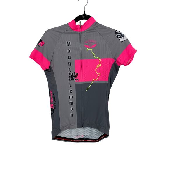 Jakroo Tops - Jakroo Cycling Jersey Womens Sz Small Gray Pink Mount Lemmon Theme Tucson AZ